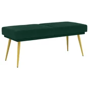Vidaxl Dvojna klop Temno zelena 120 x 45 x 46 cm Žamet