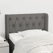 Vidaxl vidaXL Vzglavje s krilci temno sivo 83x16x78/88 cm blago