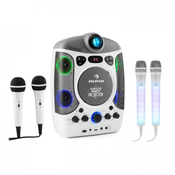 karaoke sistem Kara Projectura, bel + dva mikrofona Kara Dazzl, LED osvetlitev (PL-0547_1952)