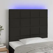 Vidaxl vidaXL Vzglavje postelje z LED diodo črno 80x5x118/128 cm blago
