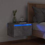 Vidaxl vidaXL Stenska nočna omarica z LED osvetlitvijo, betonsko siva
