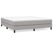 Vidaxl Posteljni okvir z vzmetmi svetlo siv 180x200 cm tkanina