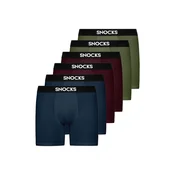 SNOCKS Dolge spodnjice temno modra/oliva/burgund/bela