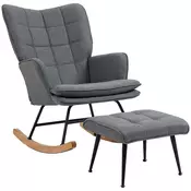 Homestar Gugalnik z naslonjalom za noge 64x89x90 cm siva