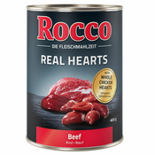 Poskusna ponudba: Rocco Real Hearts govedina 1x400 g - Govedina s piščančjimi srci