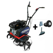 Motorna kopačica Ramda 535TG-LILI SET - 4-taktni TEXAS TG 725 DUAL-SHAFT - 212 ccm - 1 brzina naprijed, 1 brzina unatrag - 36, 55, 85 cm - do 33 cm - 52,5 kg - Priključna konzola, gumi kotači, plug