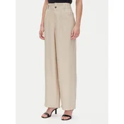 DKNY Hlače iz tkanine P41KTR48 Bež Loose Fit