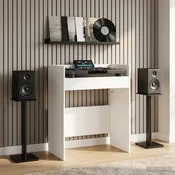 vidaXL DJ miza Bela 82 x 45 x 102 cm Inženirski les