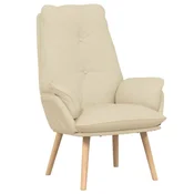 Vidaxl fotelj krema 69 x 74 x 93 cm Tkanina in vezan les