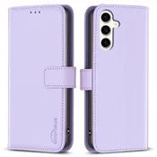 Ovitek za Samsung Galaxy S23 FE, denarnica BINFEN, vijoličen + 9H steklo