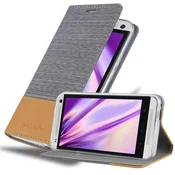 Cadorabo CADORABO Ohišje, združljiv s HTC v svetlo sivo rjavi barvi - zaščitni pokrov z magnetnim zapiranjem, stoječo funkcijo in režo za kartico, (20567238)