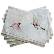 Bombažni prtički za mizo komplet 4 kosov 33 x 48 cm 100% naravni bombaž ročni blokovni tisk za kuhinjo jedilnico in kotiček za kavo vsak dan praznična kosila poroke pralni stroj