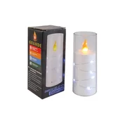 Dekorativna LED sveča z učinkom plamena JC-073 55x125 mm bela