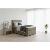 MID.YOU BOXSPRING POSTELJA 90 cm x 200 cm , tekstil, leseni material peščene barve