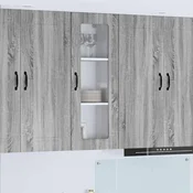 vidaXL Stenska kuhinjska omarica s polico Siva Sonoma 40 x 31 x 100 cm