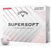 Callaway Supersoft 2025 White Splatter 360 Red Golf žogice