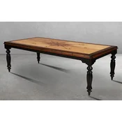 Casa Padrino Luxury Vintage Style Dining Table Natural/Brown/Black 240 x 120.5 x H. 77.5 cm - Rectangular Solid Wood Dining Room Table - Luxury Vintage Style Dining Room Furniture