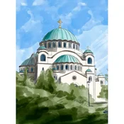 Slika po brojevima Hram Svetog Save, 30x40 cm