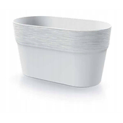 shumee Furu ovalni bel plastični cvetlični lonec 27,5 cm