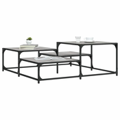 Greatstore Klubska mizica siva sonoma 107x107x40 cm inženirski les