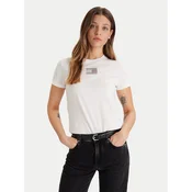 Tommy Jeans Majica Party Flag DW0DW21965 Écru Regular Fit