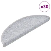 VIDAXL stopniščna preproga, svetlo siva, 17×56×3 cm, 30 kos