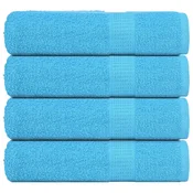 Vidaxl Brisače za roke FROGN 4 kosi turkizne 50x100 cm 360 g/m2