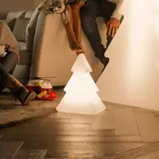 Božična stoječa svetilka bela 40 cm vključno z LED sončno in polnilno RGBW - Pinus