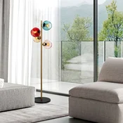 Opviq Podna lampa Benek-15-14546, 36x36x135 cm, IP20, Zlatno-šarene boje