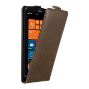 Cadorabo Cadorabo Ohišje, združljivo z Nokia Lumia 1320 v kava rjava - Zaščitni ovitek v obliki flipa z magnetnim zapiranjem, (20564398)