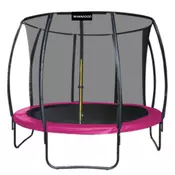 WANNADO trampolin 14FT - 427cm z notranjo mrežo + lestev - roza