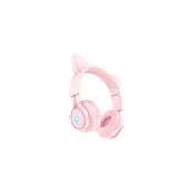 hoco. Bežicne stereo slušalice, Bluetooth v5.3, 400mAh - W39 slušalice Macje uši,Pink