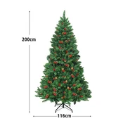 Costway Umetno božično drevo 200 cm z LED lučmi