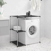 vidaXL Regal za nad pralni stroj črn 87x55x90,5 cm železo