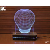 Black Cut 3D Lampa Sijalica Bela