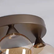 Searchlight LED-stropna svetilka OPUS Lux, 3-žarilna, bronasta, jantarno steklo, CCT - Dnevna soba/jedilnica - bronasta, jantarna