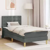 Okvir kreveta s madracem Tamno siva 100 x 200 cm tkanina
