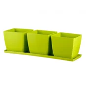 eoshop Pokrov za cvetlični lonec TRIO LUKSUZNO + plastični pladenj 35cm (11x11cm)