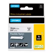 Dymo 18489 RHINO najlonska fleksibilna traka 19 mm x 3,5 m, crna na bijeloj podlozi