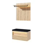 SONNENH Obešalnik za oblačila, 90 x 47 x 145 cm, MDF/iverna plošča, led osvetlitev, za predsobo in oblačila