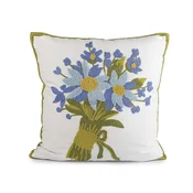 Vzglavnik z vezenimi cvetovi 45x45 cm - kremasta najlažja. modra (2 kosa)