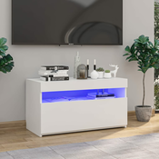 TV ormaric s LED svjetlima visoki sjaj bijeli 75 x 35 x 40 cm