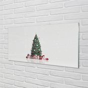 tulup.si Stenska plošča za kuhinjo Božično drevo dekoracijo darila 140x70 cm