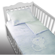 Set za krevetić Classic toTs-smarTrike plave boje s mačićem navlaka za poplun i jastuk 100 % pamučni saten od 0 mjeseci