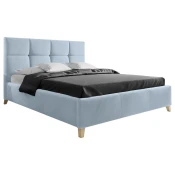 Carryhome OBLAZINJENA POSTELJA 180 cm x 200 cm , tekstil svetlo modra