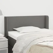 Vidaxl vidaXL Vzglavje s krilci temno sivo 103x16x78/88 cm blago