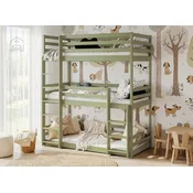 Pograd Ted za 3 otroke - 90x190 cm - olive