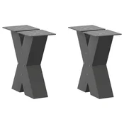 Noge za klub stolic u obliku slova X, 2 kom, antracit, 40 x (30-31) cm, celik
