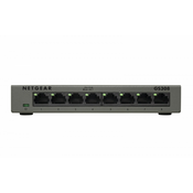 NETGEAR GS308-300PES, Neupravljano, L2, Gigabit Ethernet (10/100/1000), Mogucnost zidne montaže