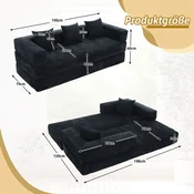 SONNENH Kavč, ženilja, črna, prostor za shranjevanje, za dnevno sobo